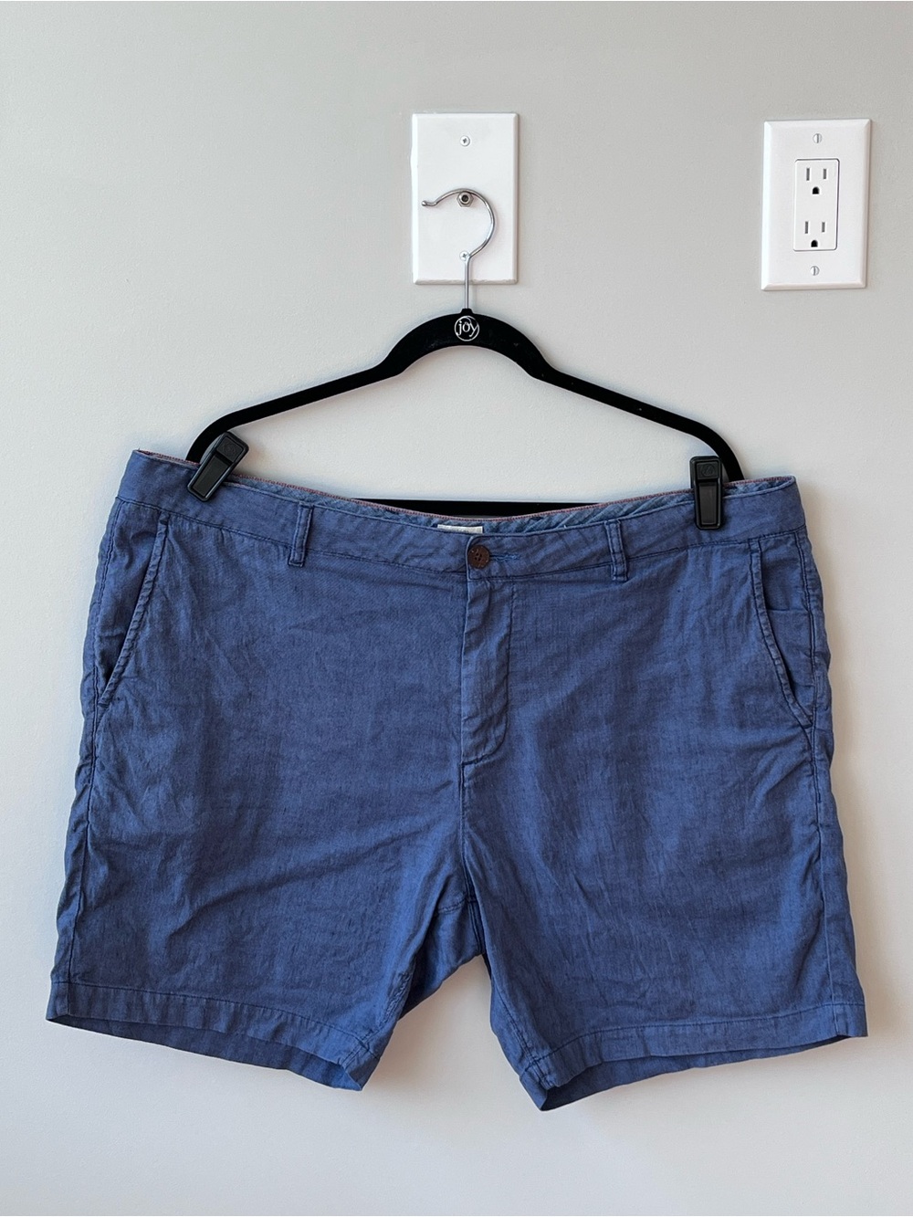 Faherty Tradewinds Linen Cotton Stretch Shorts 7.5" Men’s Size 40 Blue Pockets